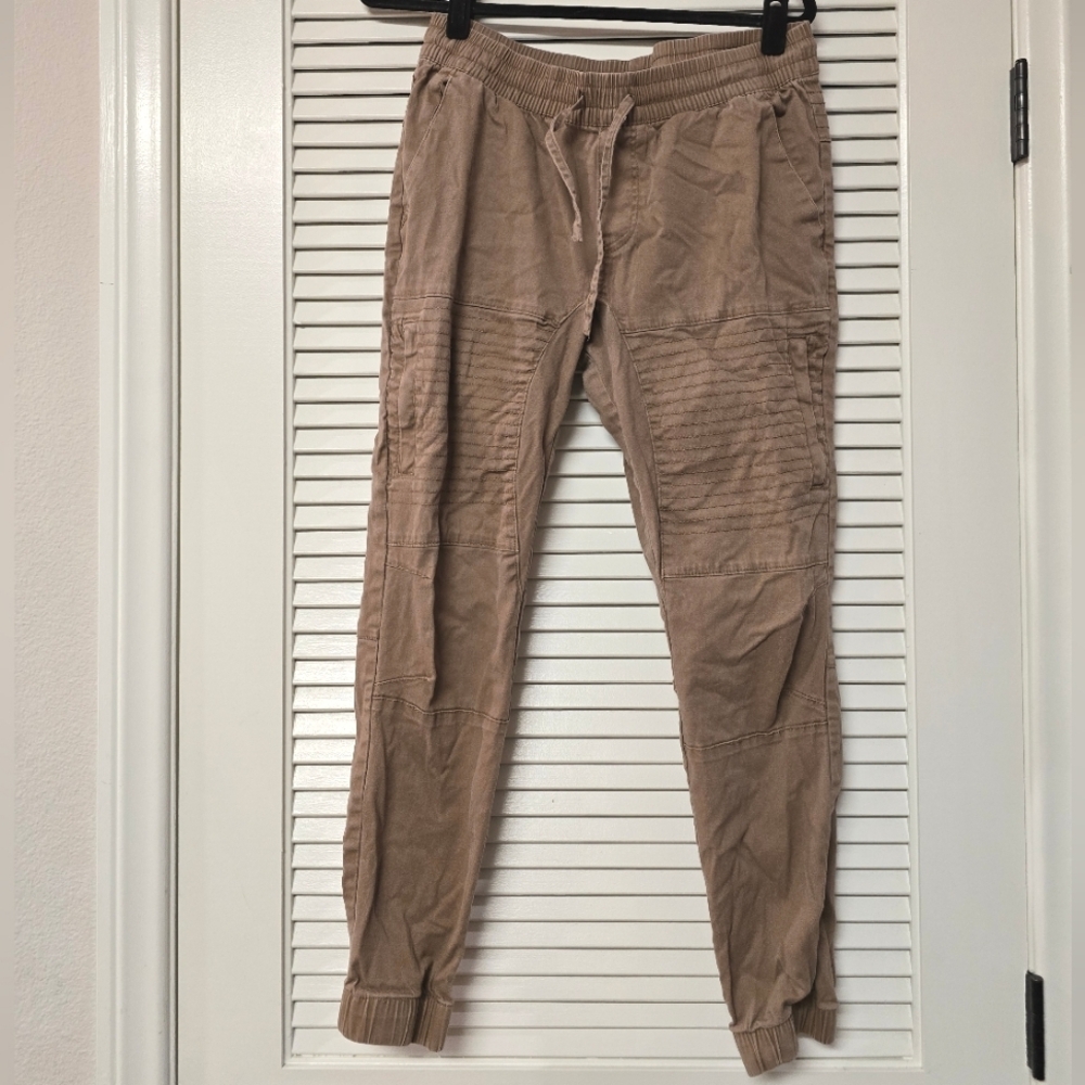 Ring of Fire - Tan Pants With Elastic  Waistband Drawstring With Pockets